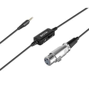 BOYA BY-BCA6 mikrofonadapter 3,5 mm til XLR-inngang mikrofonkabel med integrert forforsterker