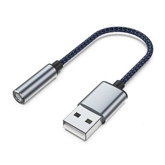 USB til 3,5 mm jack-lydadapter USB til hodetelefon- og mikrofonjack aux-adapter Stereo lydkortadapter