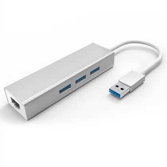Adapter med 3 porter USB 3.0 Gigabit Ethernet Hub RJ45 Lan nettverksportkort for Windows XP / 7/8 / Mac OS