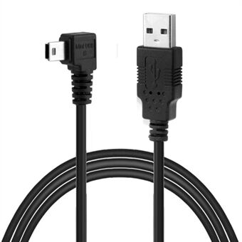CY U2-057-LE Mini USB B Type 5-pins hann venstrevinklet 90 grader til USB 2.0 hanndatakabel (5M)