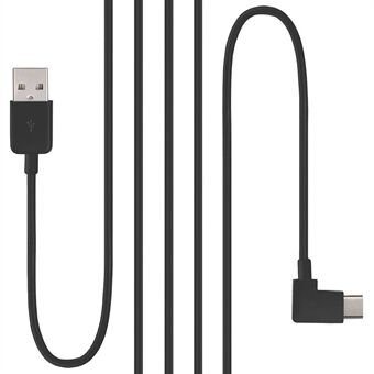 Rettvinklet Type C USB-C til USB 2.0 kabel 90 graders kontakt for nettbrett og mobiltelefon - svart