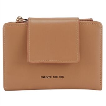 FFY FY23022-23 PU-skinn lommebok for kvinner med trykknapp Glidelås lommedesignkort kontantoppbevaringspose