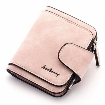 BAELLERRY N2346 PU-skinn sammenleggbar lommebok for kvinner matt tekstur lommekort med glidelås kontantholder
