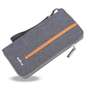 BAELLERRY S1523 Lang lommebok for menn, vintage glidelås mobiltelefon clutchveske med håndstropp