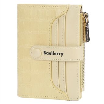 BAELLERRY N2363 Stilig PU-skinn kort lommebok Glidelåslomme Trykkknappdesign Damekort Pengeholderpung