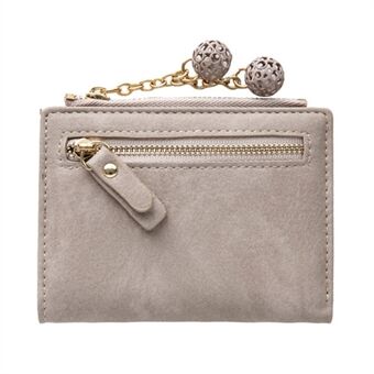 P305 PU-skinn sammenleggbar lommebok Glidelåslommedesign Stilig damekort Pengeholderpung