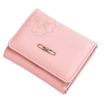 TEAYY AZ-675 Lommebok for kvinner Blomsteravtrykk Tri-fold PU-skinn kortholder veske Cash Mynt Oppbevaringsveske