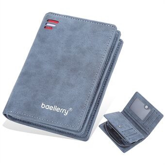 BAELLERRY D3241 Frosted PU-skinn Lommedesign med glidelås for menn Kort lommebok Mynter Kort Kontanter Bæreveske