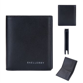 BAELLERRY D9257 Minimalistisk menn Bi-fold veske Ultra Slim PU Lær Kontantkortholder Kort lommebok