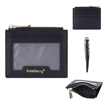 BAELLERRY NR098 Lommebokkortholder i enkel stil Lomme Glidelåslomme PU-skinnmynt Kontantoppbevaringspose