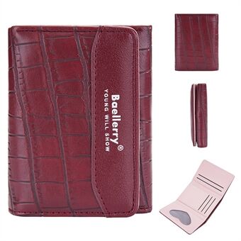 BAELLERRY N8322 Stone Texture Kvinner PU-skinn kort lommebok Cash Card Holder Bag
