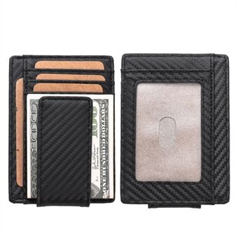 119 # ekte skinn karbonfiber tekstur RFID-beskyttet lommebok med fotospor