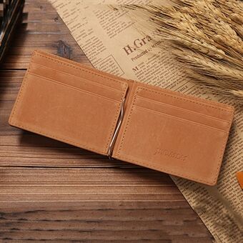Creative Ultra-thin Bi-fold PU Leather Card Holders Wallet with Money Clip