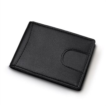 Fasjonabel herre lommebok Lommebok i ekte skinn Penger Mynt Kortholder Veske Veske - Svart