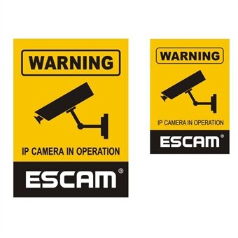 2 stk videoovervåking sikkerhetsovervåking advarselsklistremerker