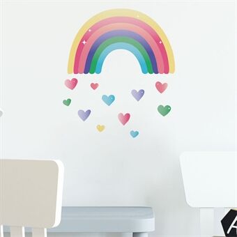 FX-F08 1 sett avtakbare veggdekor klistremerker for barnehager tegneserie regnbue fargerik Love tapet Barnerom kunstdekor (ingen EN71-sertifisering)