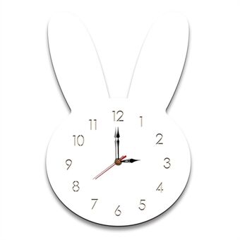 Søt kanin dekorativ kvarts veggklokke Batteridrevet stille klokke for stue, soverom
