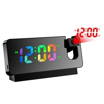 S282 multifunksjonell Creative vekkerklokke Elektronisk digital tid Temperaturkalender Fargeskjermprojeksjonsvekkerklokke (fargerik versjon)