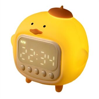 C15 Cartoon Duck Vekkerklokke ABS+PC Telefonkontroll Kid Snooze Alarm Nattlys