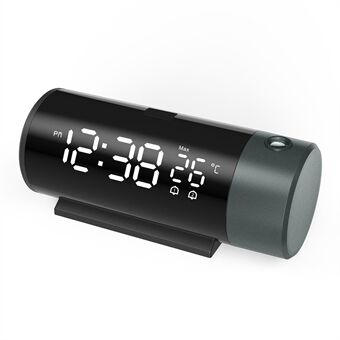 1006 Multifunksjonell dobbel vekkerklokke Tid / temperatur projeksjon LED-skjerm digital klokke