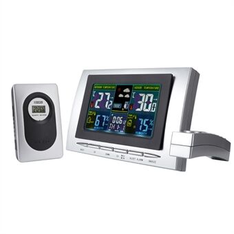 TS-H134G trådløs værstasjonsklokke Temperatur- og fuktighetsmåler Værmelding Digital bordklokke for innendørs Outdoor
