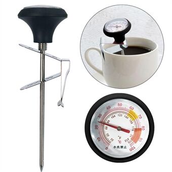B-3 Rustfritt stålsonde termometer Celsius og Fahrenheit måleskala termometer med klips for kaffe, melk, syltetøy (Ingen FDA-sertifikat)