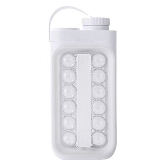 2 i 1 bærbar 17 ruter iskulemakerflaske rund isformkjel (BPA-fri, ingen FDA-sertifikat)