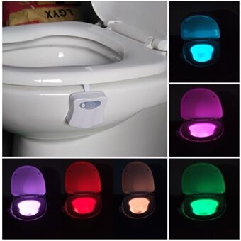 LIGHTBOWL 8-farger bevegelsessensor Induksjon Toalett Nattlys