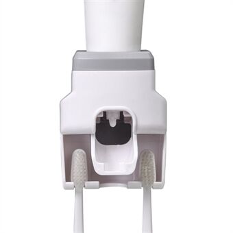 Automatisk tannkremdispenser med 2 tannbørsteholderåpninger Veggmontert tannkremklemme