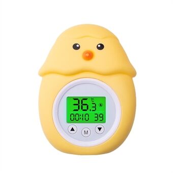 Kyllingform badetermometer med romtemperatur Trefarget bakgrunnsbelyst display Vanntemperaturtermometer