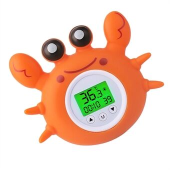 Badetermometer med romtemperatur Nydelig krabbeform Flytende badelekebadekar Sikkerhetstemperaturtermometer