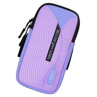 Mobiltelefonarmbånd for 6,8\'\' telefon PU-skinn + polyester svettetett sportsarmpose med justerbart elastisk bånd