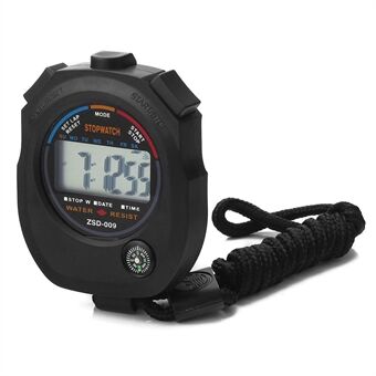 Sportsstoppeklokke med timer - Vanntett digital stoppeklokke med dato, klokkeslett og alarmfunksjon - For svømming, løping og fotball