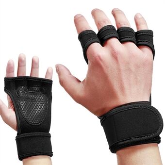 1 par sportsventilerte treningshansker Løfteputer Håndbeskytter med integrerte håndleddsinnpakninger for vektløfting, trening, fitness, trening