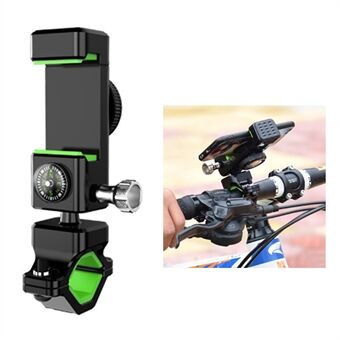 Q003 Anti-tyveri sykkeltelefonfeste Anti-fall 360-graders roterende mobiltelefonholder med kompass for sykkel / elsykkel / motorsykkel (uten lys)
