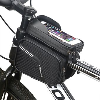 RZAHUAHU Vanntett sykkelsykkel foran rammeveske Touch Screen Visir Telefonpose Sykkeltopp Tube Oppbevaringsveske