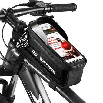WEST BIKING YP0707277 2,2L vanntett topprørtelefonveske Sykkelberøringsskjerm Mobiltelefonholderpose for telefon under 7,4 tommer