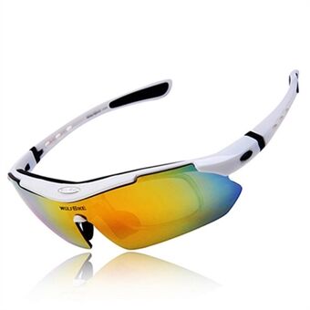 WOLFBIKE BYJ-013 Sykkelsykkelbriller Sportssolbriller Anti-UV polariserte briller med utskiftbare linser