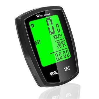 WEST BIKING Touch Screen Sykkel Kablet LED Digital Rate Sykkel Kilometerteller Stoppeklokke Speedometer