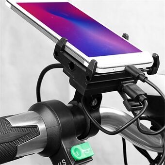 GUB G-85E USB oppladbar motorsykkel telefon holder Elektrisk sykkel telefonmontering sykkel styret Extender 12-24V - svart