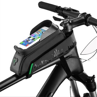 ROCKBROS 029-1BK Bikes Front Tube Bag med vanntett gjennomsiktig vindusveske for 6,0-tommers Smart