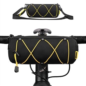 Bike Handlebar Bag 2.4L Bicycle Front Bag Top Tube Pouch Fram Storage Bag Roll Phone Holder with Shoulder Strap for MTB Mountain Road Drop-bar