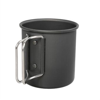 HK280 Portable Folding Mug Premium Aluminum Alloy Outdoor Camping Travel Cup with Handle Grip (BPA-free, No FDA Certificate)
