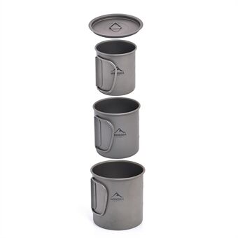 WIDESEA WSTT-3X-450ML Titanium Alloy 200ML+300ML+450ML Campingvannflaske Lett fotturer piknik-kaffekrus (ingen FDA-sertifisering, BPA-fri)