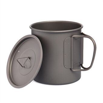 WIDESEA WSTT-450ML bærbar campingkrus 450ml sammenleggbar titan kaffetekopp med håndtak for ryggsekktur (ingen FDA-sertifisering, BPA-fri)