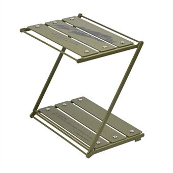 SHINETRIP dobbeltlags Outdoor campingbord sammenleggbar hylle Steel + oppbevaringsstativ i aluminiumslegering