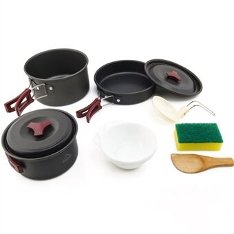 WIDESEA WSC-202J Aluminum Camping Cookware Set for 2-3 People, Lightweight Boiling Pot Teapot Frying Pan (BPA-free, No FDA Certified)