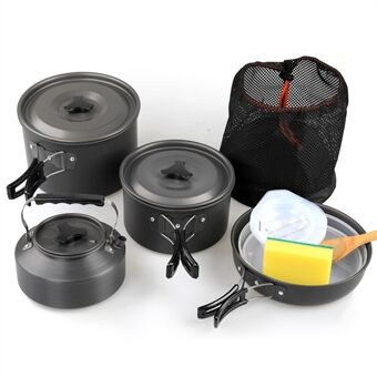 AOTU bærbart håndtak stekepanne campinggryte kokekarsett for 4-5 personer (ingen FDA, BPA-fri)