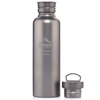 WIDESEA WSTM-750ML Outdoor ren titan vannflaske Reisecamping bærbar ultralett vannflaske (ingen FDA-sertifisering, BPA-fri)
