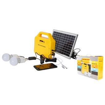 RZH-ST06 6W strømgenereringssystem Fotovoltaisk generator Bærbart Solar med lamper for Outdoor camping, landbruksvanning